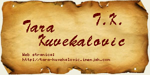 Tara Kuvekalović vizit kartica